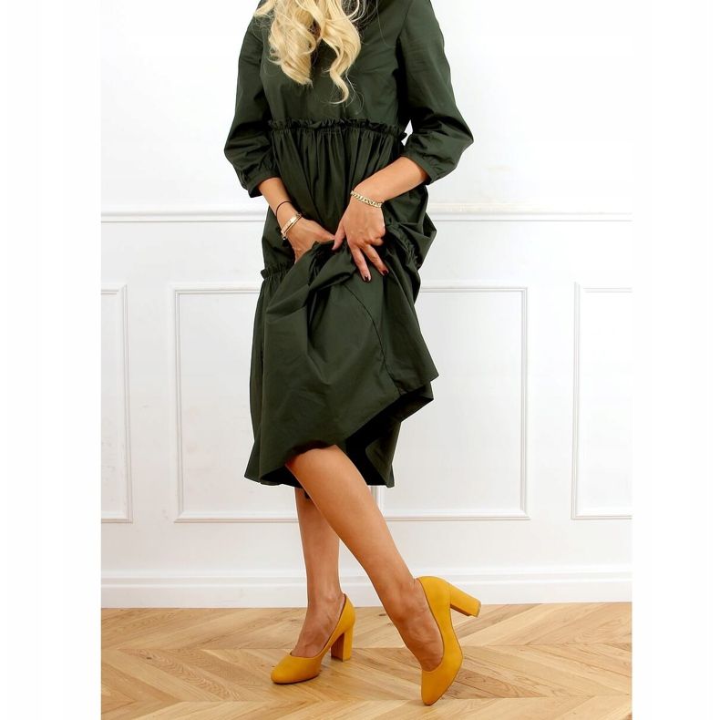 Pumps on the post honey 3005 Yellow 1