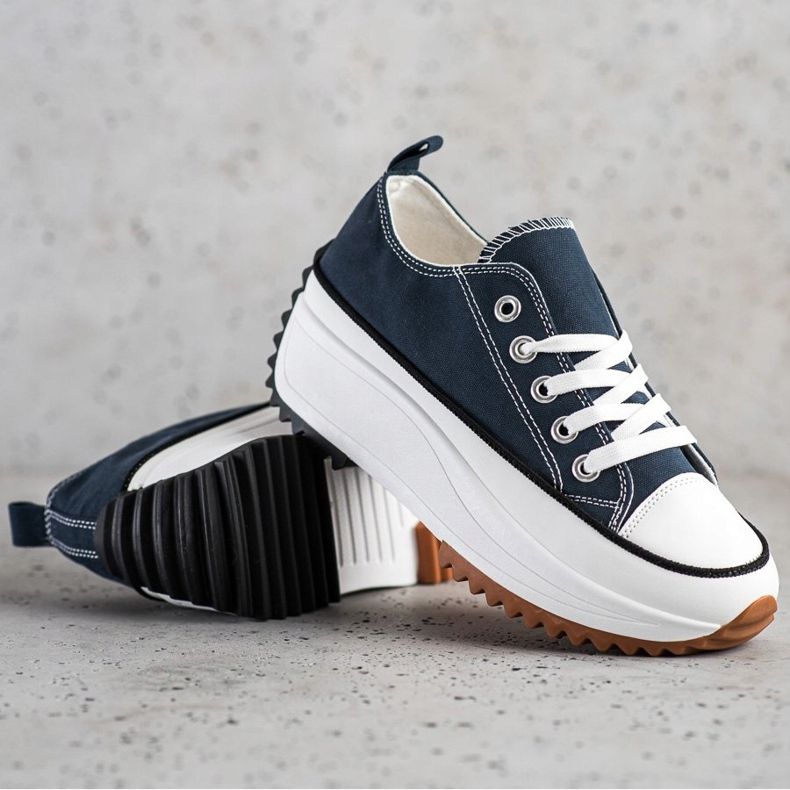 SHELOVET Sneakers On A High Platform blue 1