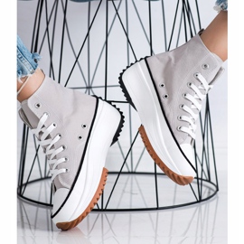 SHELOVET High Sneakers On The Platform grey 2