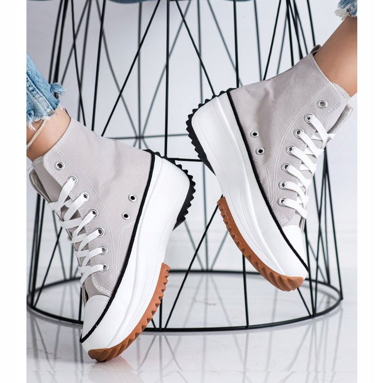 SHELOVET High Sneakers On The Platform grey 2