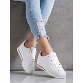 SHELOVET Stylish openwork sneakers white 2
