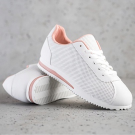 SHELOVET Stylish openwork sneakers white 1