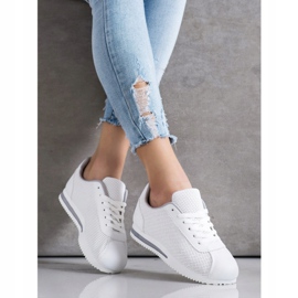 SHELOVET Stylish openwork sneakers white 2