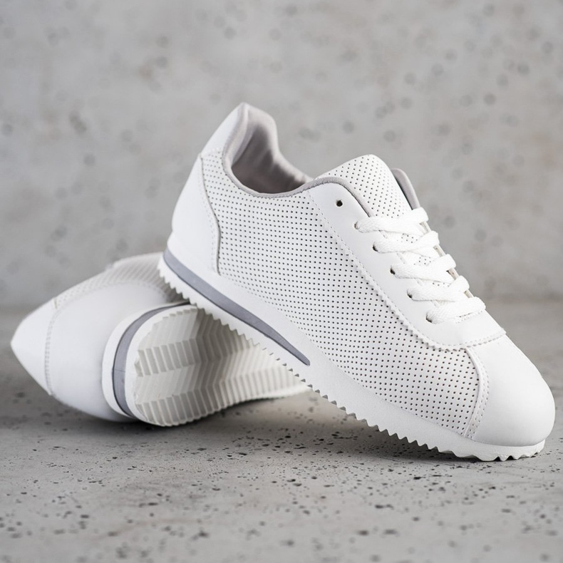 SHELOVET Stylish openwork sneakers white 1