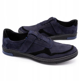 Polbut Men's casual leather shoes 2102 navy blue black 4