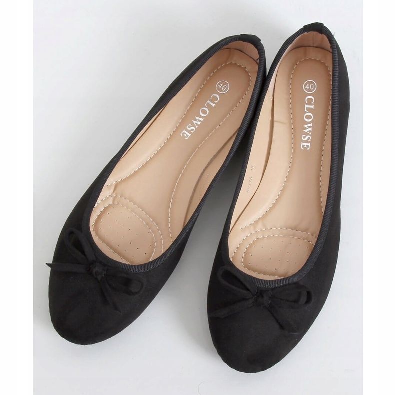 Black suede ballerinas 9F116 Black 1 Black suede ballerinas 9F116 Black 1