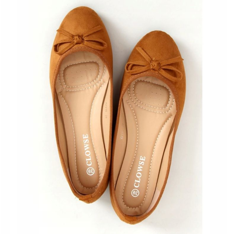 Camel 9F116 Camel suede ballerinas brown 1