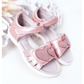 PE1 Children's Sandals With Velcro Pink My Heart 2