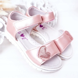PE1 Children's Sandals With Pink Sweetheart Velcro 2