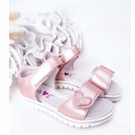 PE1 Children's Sandals With Pink Sweetheart Velcro 1