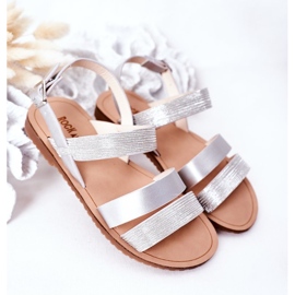 Children's Silver Natalie Shiny Sandals 2 Children's Silver Natalie Shiny Sandals 2
