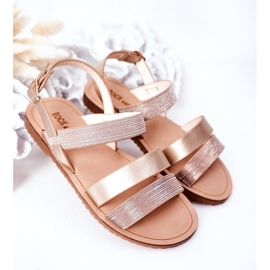Children's Shiny Sandals Rose Gold Natalie golden 2 Children's Shiny Sandals Rose Gold Natalie golden 2