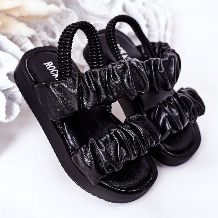FR1 Children's Sandals With Ribbed Black Sweetness 2