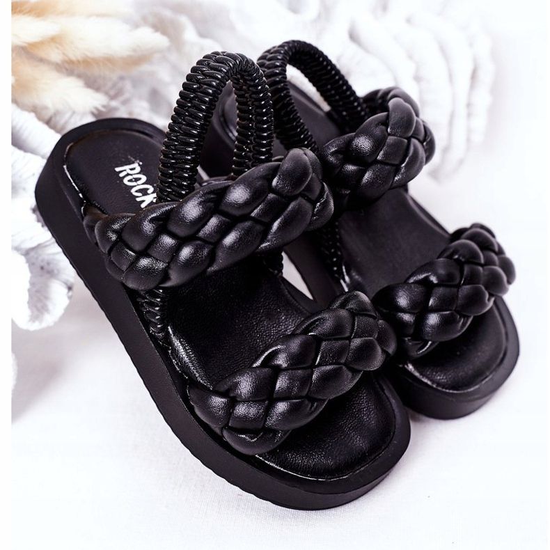FR1 Children's Sandals With Ribbed Black Cutie-Pie 2