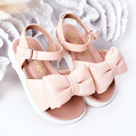 FR1 Children's Sandals With A Bow Pink Abbie 2