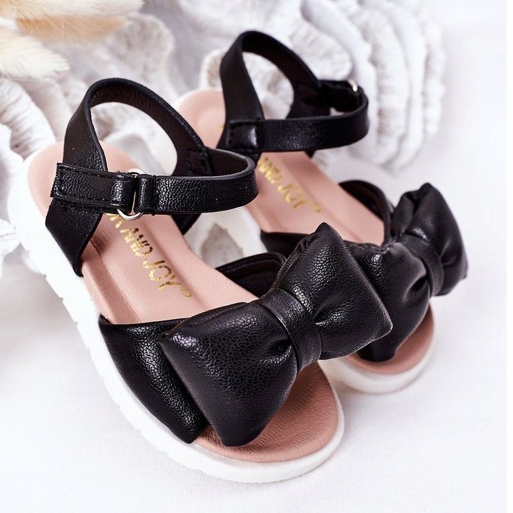 FR1 Children's Sandals With A Bow Black Abbie 2