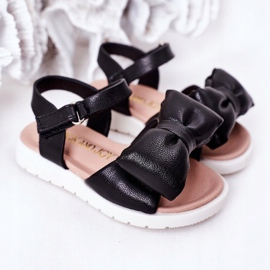 FR1 Children's Sandals With A Bow Black Abbie 1