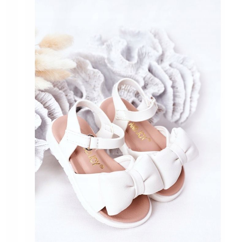 FR1 Children's Sandals With A White Abbie Bow 2