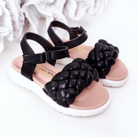 Children's Sandals With Braided Black Adella 1