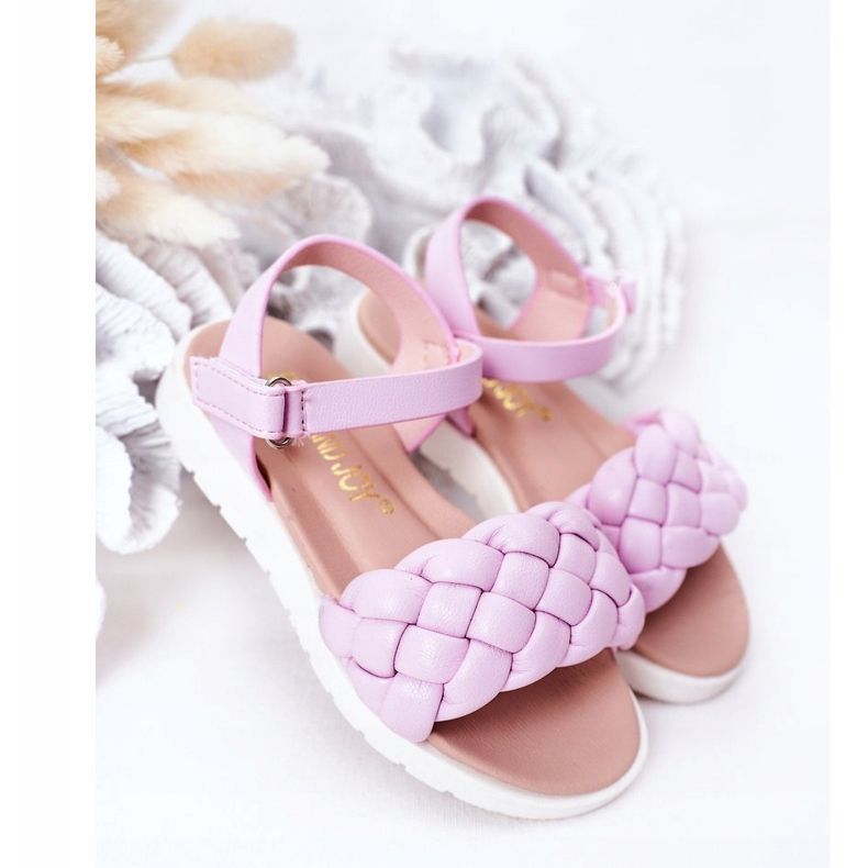 FR1 Children's Sandals With Braided Violet Adella purple 2