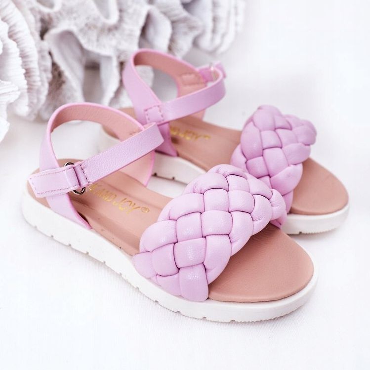 FR1 Children's Sandals With Braided Violet Adella purple 1