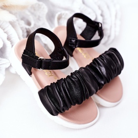 FR1 Children's Black Aimy Sandals With Velcro 2 FR1 Children's Black Aimy Sandals With Velcro 2