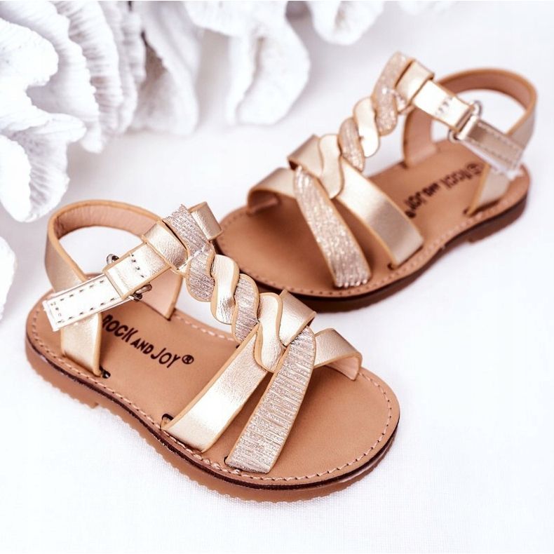 FR1 Children's Sandals With Brocade Golden Batilda 2