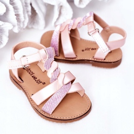 FR1 Children's Sandals With Brocade Pink Batilda 1