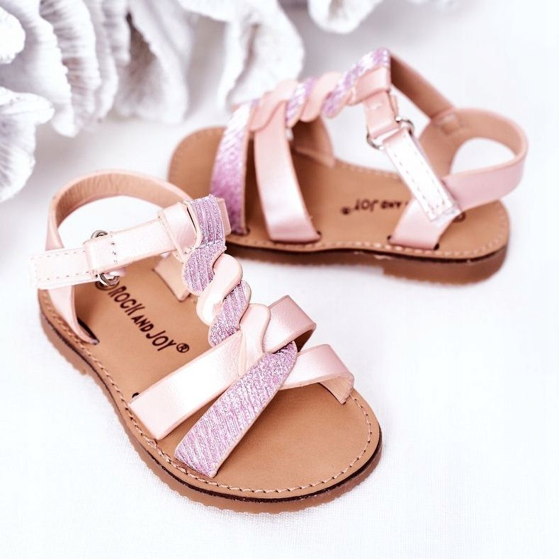 FR1 Children's Sandals With Brocade Pink Batilda 1 FR1 Children's Sandals With Brocade Pink Batilda 1