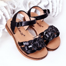 Children's Sandals With Snake Pattern Black Baxlee 2 Children's Sandals With Snake Pattern Black Baxlee 2