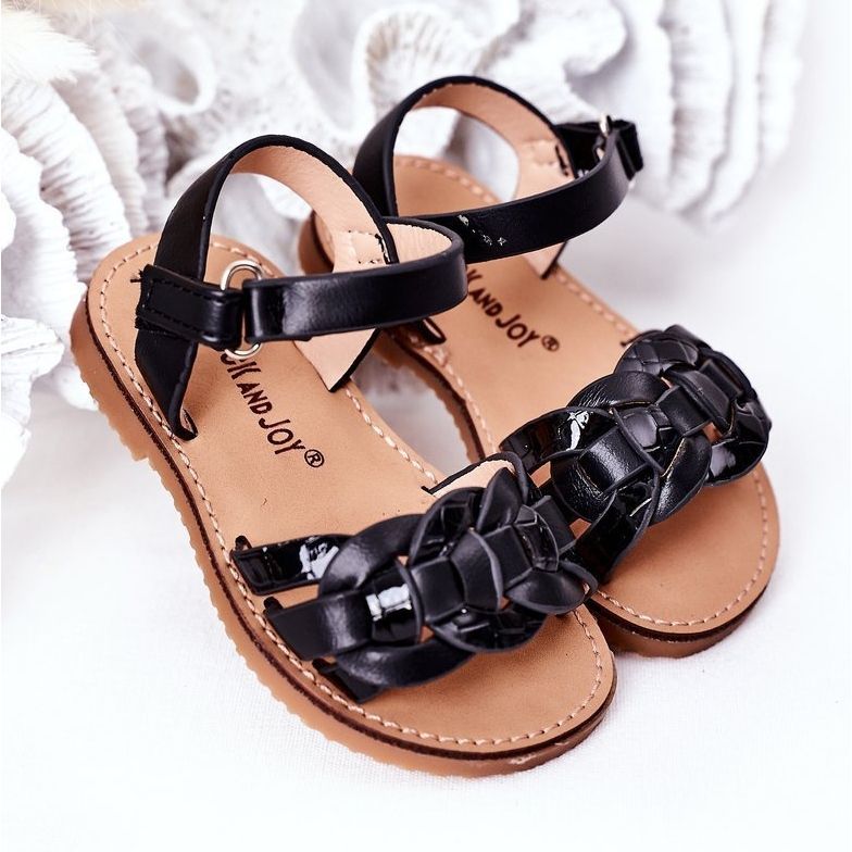 Children's Sandals With Snake Pattern Black Baxlee 2 Children's Sandals With Snake Pattern Black Baxlee 2