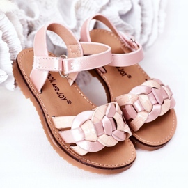 FR1 Children's Sandals With A Snake Pattern Pink Baxlee 2
