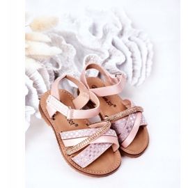 FR1 Children's Sandals With Sequins Pink Becky 2