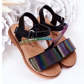 FR1 Children's Sandals With Sequins Black Blake ['black', 'multicolored'] 2