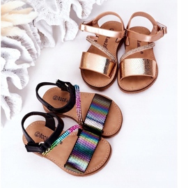FR1 Children's Sandals With Sequins Black Blake ['black', 'multicolored'] 1
