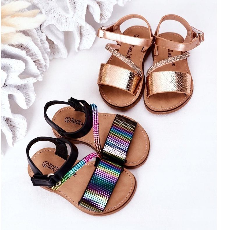 FR1 Children's Sandals With Sequins Black Blake ['black', 'multicolored'] 1