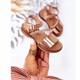 FR1 Children's Sandals With Sequins Rose Gold Blake golden 2