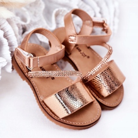FR1 Children's Sandals With Sequins Rose Gold Blake golden 1