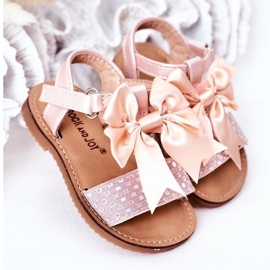 FR1 Children's Sandals With A Bow Pink Beebee 1