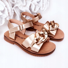 FR1 Children's Sandals With A Chain Golden Buffy 1