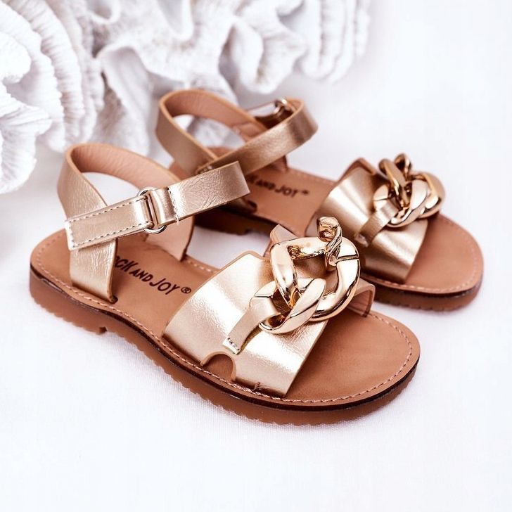FR1 Children's Sandals With A Chain Golden Buffy 1