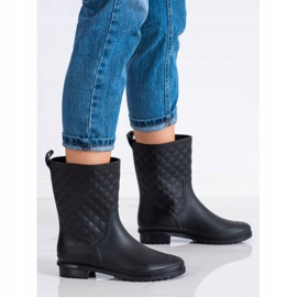 SHELOVET Quilted Wellies black 1