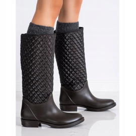 SHELOVET High, quilted galoshes brown 1