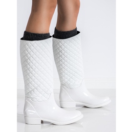 SHELOVET High, quilted galoshes white 1