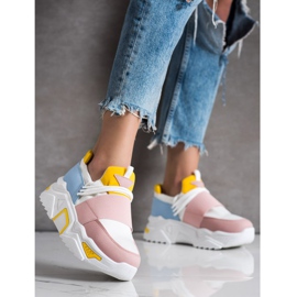 SHELOVET Colorful Sneakers On The Platform white multicolored 2