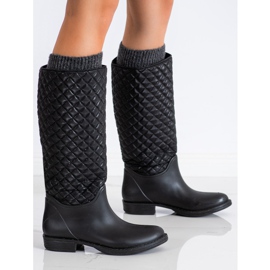 SHELOVET High, quilted galoshes black 1