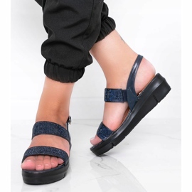 Navy blue wedge sandals Sweet Rasp 1