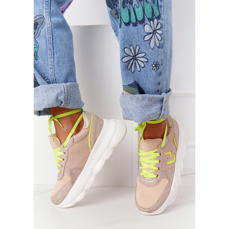 Women's Sports Shoes On the Platform Lu Boo Beige multicolored 1