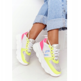 Women's sports shoes on the platform lu boo white multicolored 2