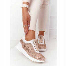 Wedge Sneakers With Sequins Lu Boo Beige white 2